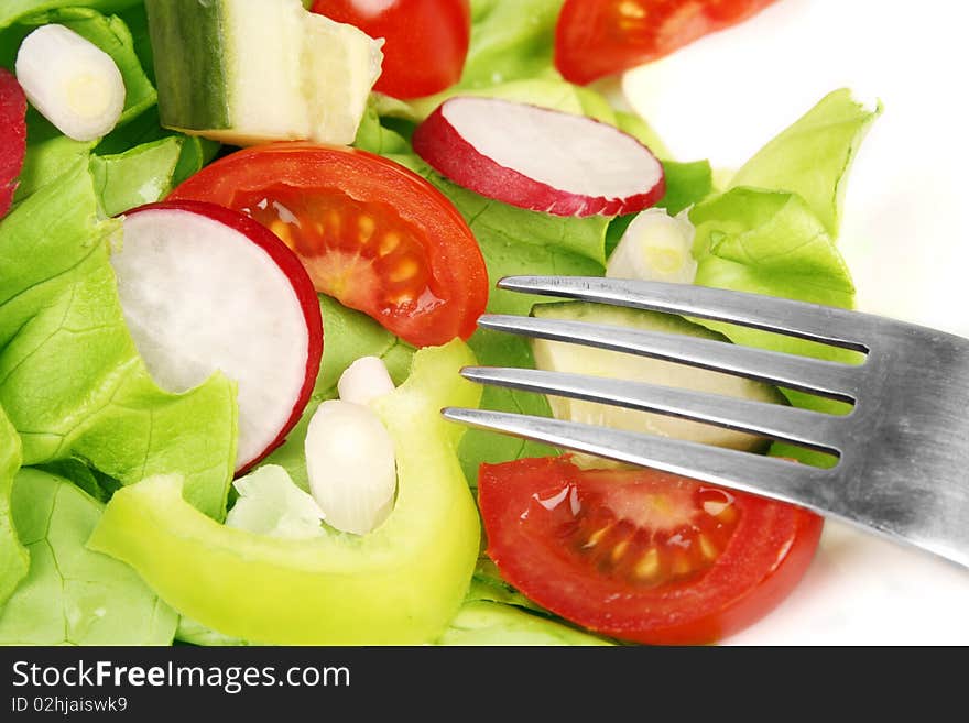 Fresh healthy salad on a plate