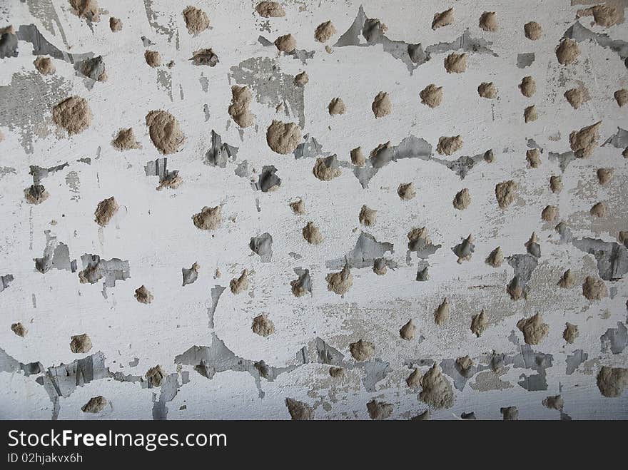 A damaged old wall. Front View for textures. A damaged old wall. Front View for textures