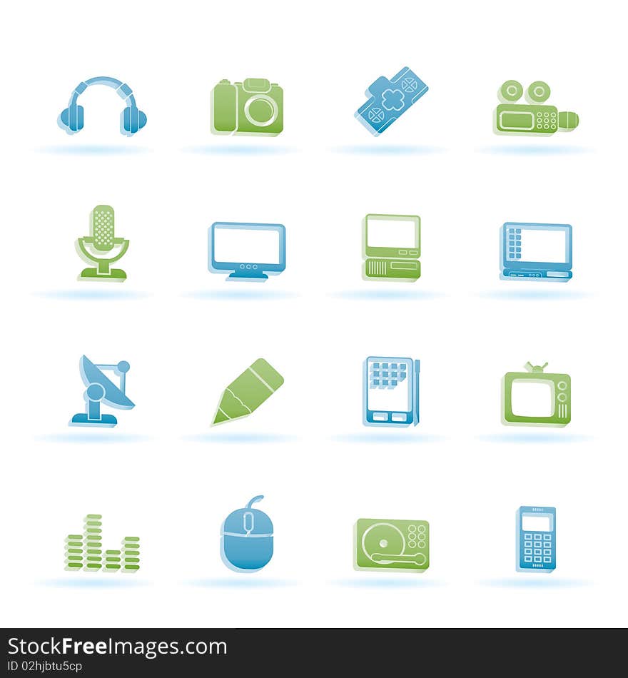 Media equipment icons - icon set