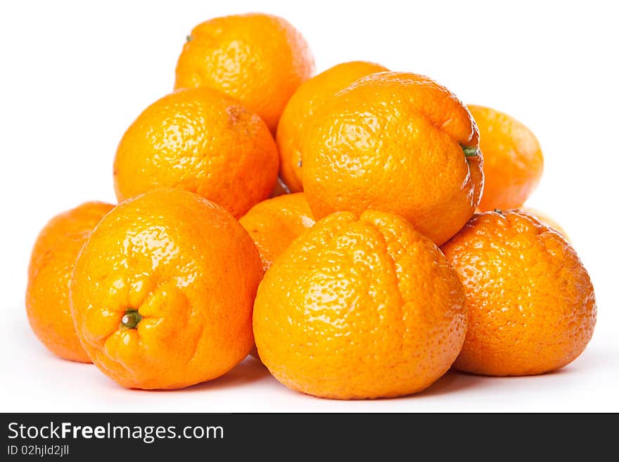 Oranges isolated on white background.