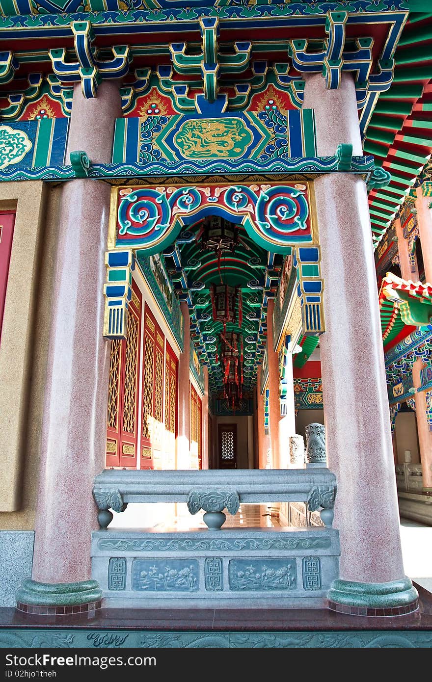 The Chinese Temple footpath in thailand. The Chinese Temple footpath in thailand