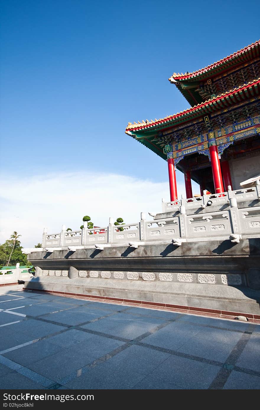 Chinese Temple Court in baromraja temple thailand