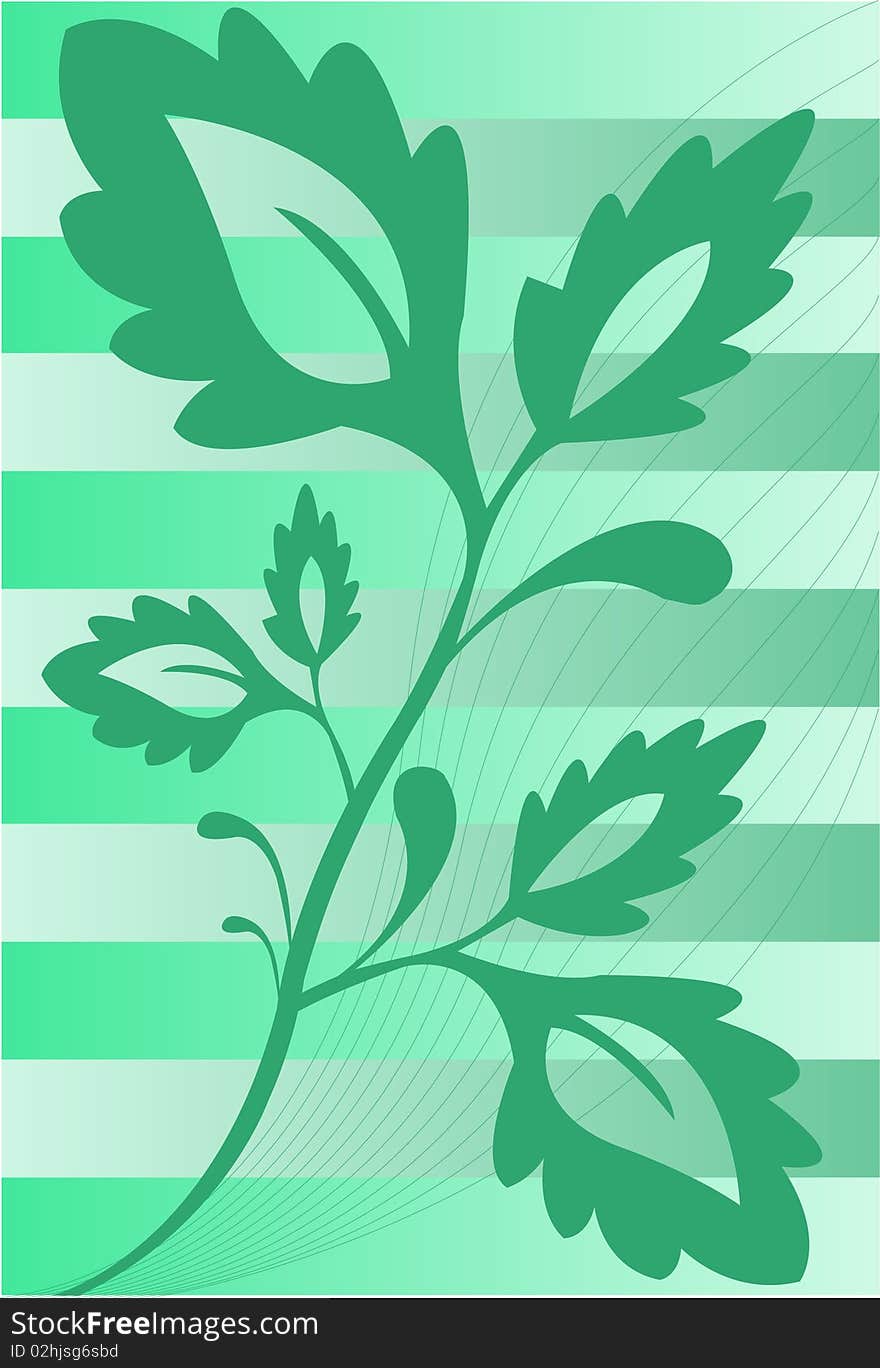 The plant on the striped background