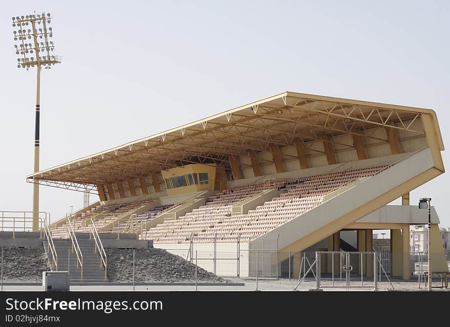 A football stadium with seating arrangement in Bahrain