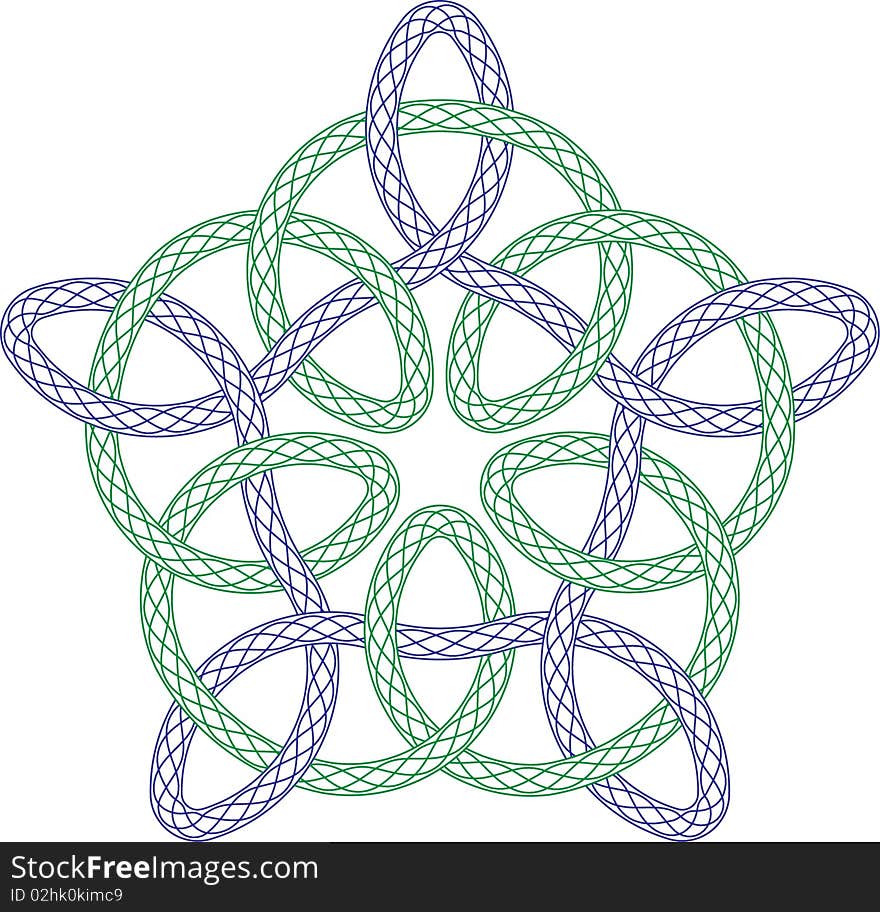 Guilloche rosette,  pattern for currency, certificate or diplomas with Celtic pattern