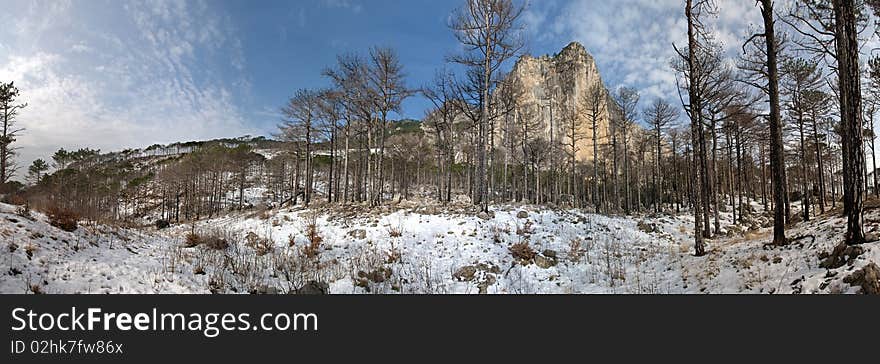 Panorama of the mountains of the south coast of Krimea. Panorama of the mountains of the south coast of Krimea