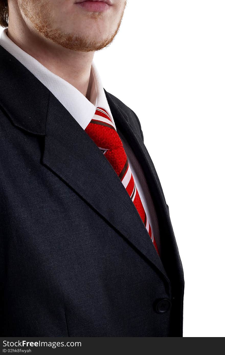 Detail of a Business man Suit over white background