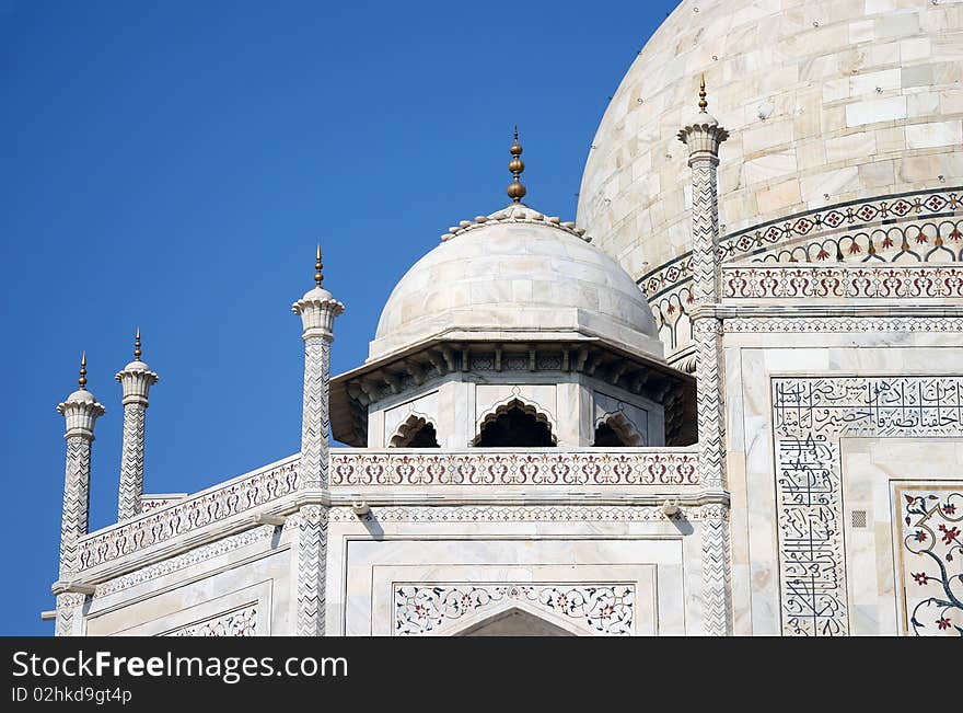 Close up look at Taj Mahal