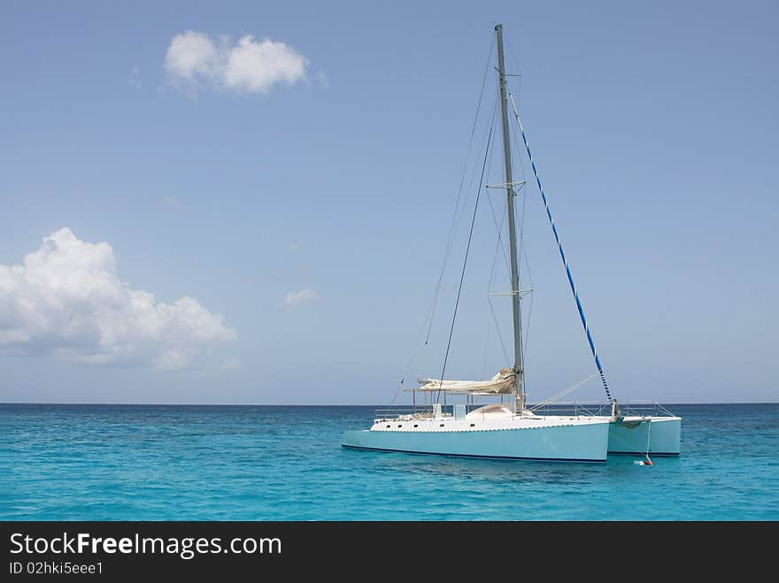 Catamaran in saona beach