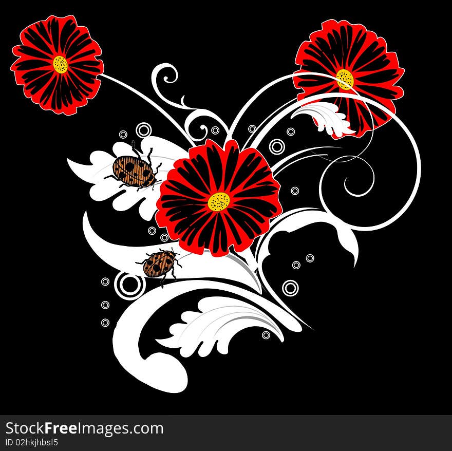 Abstract vector illustration in black background. Abstract vector illustration in black background