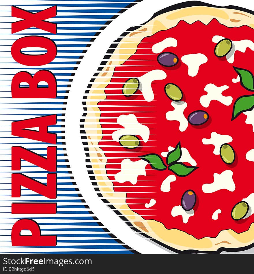 Template design of pizza box