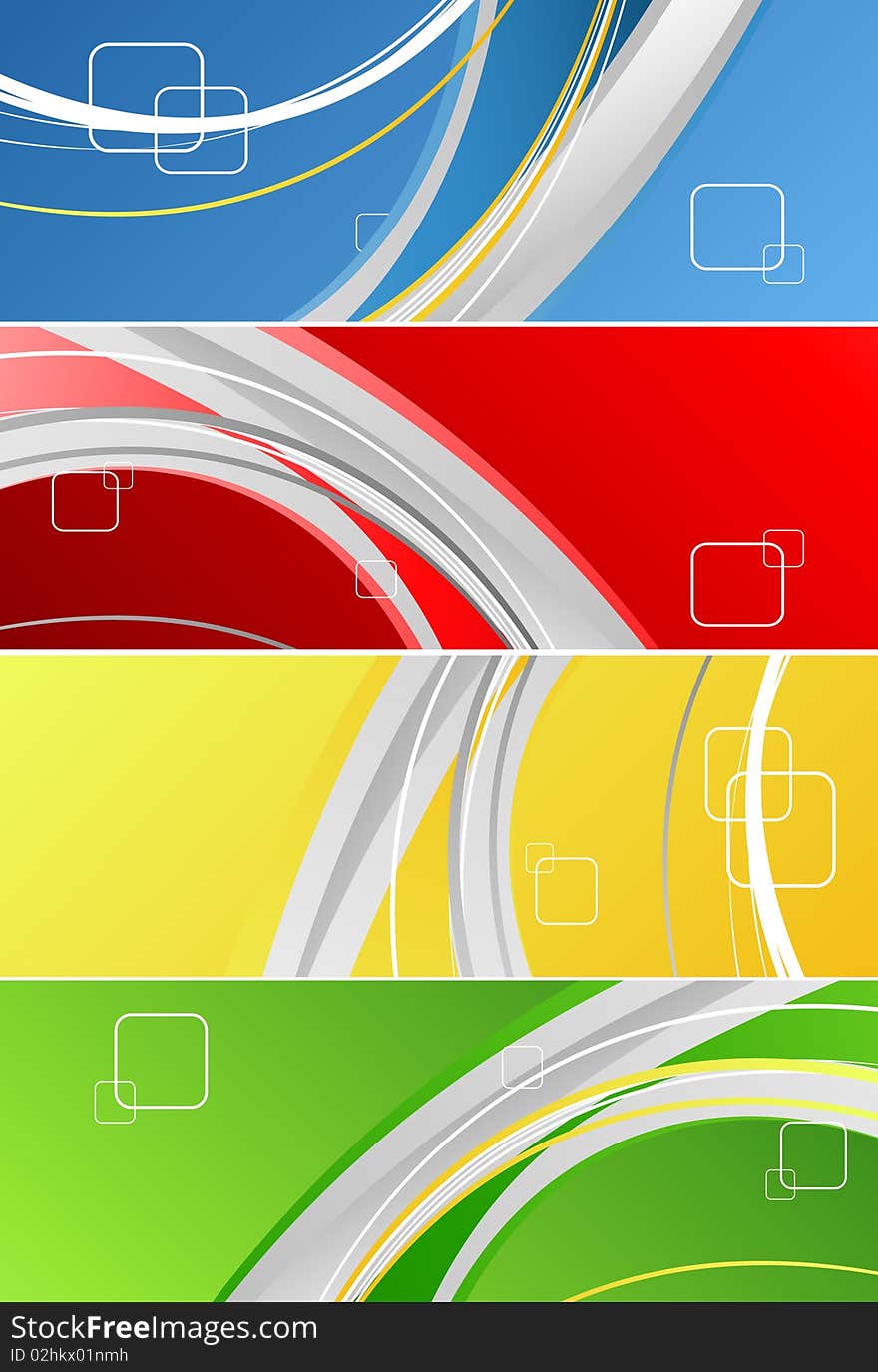 Colorful abstract  banners in four colors. Colorful abstract  banners in four colors