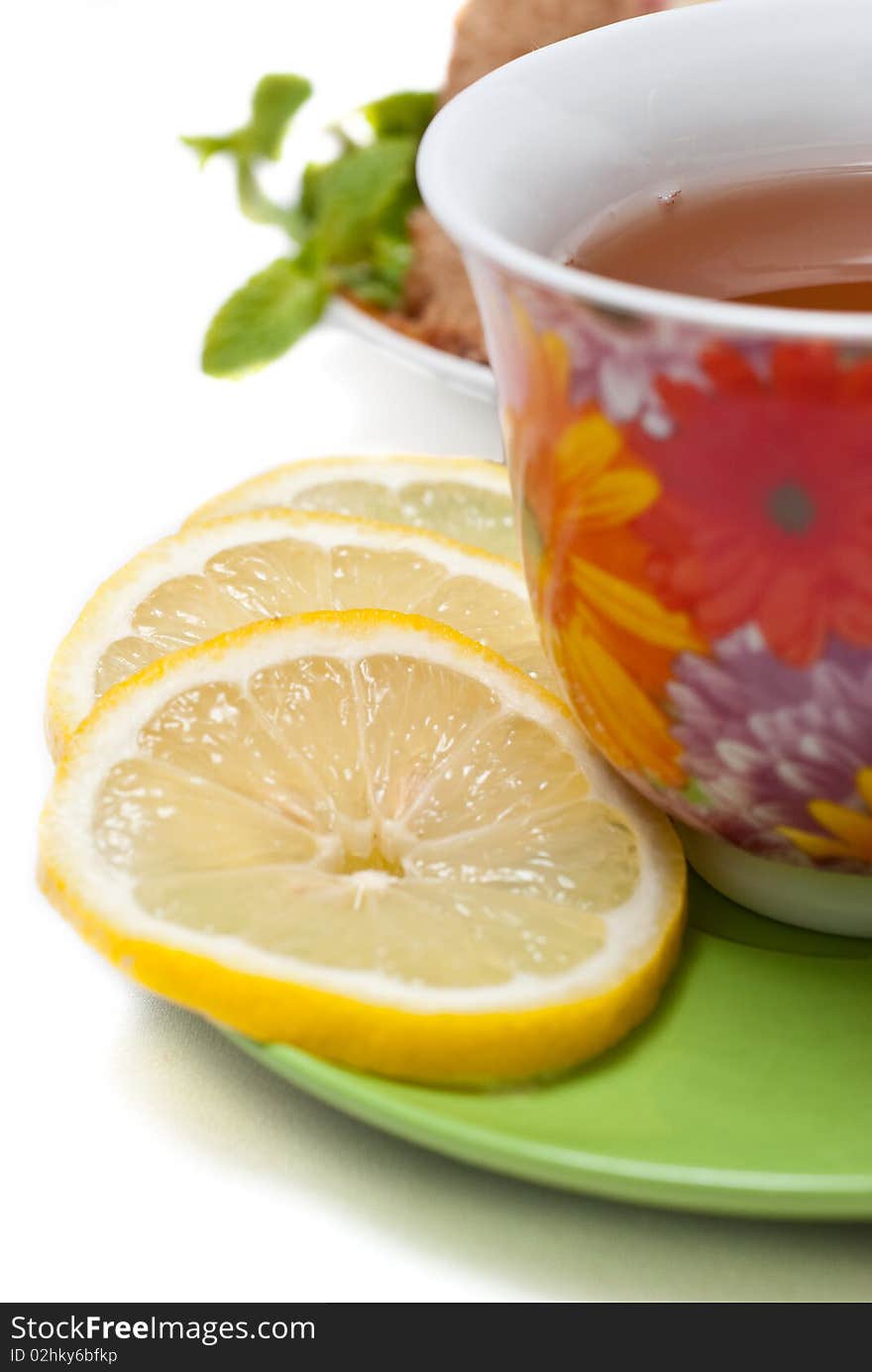 Cake With Tea, Lemon