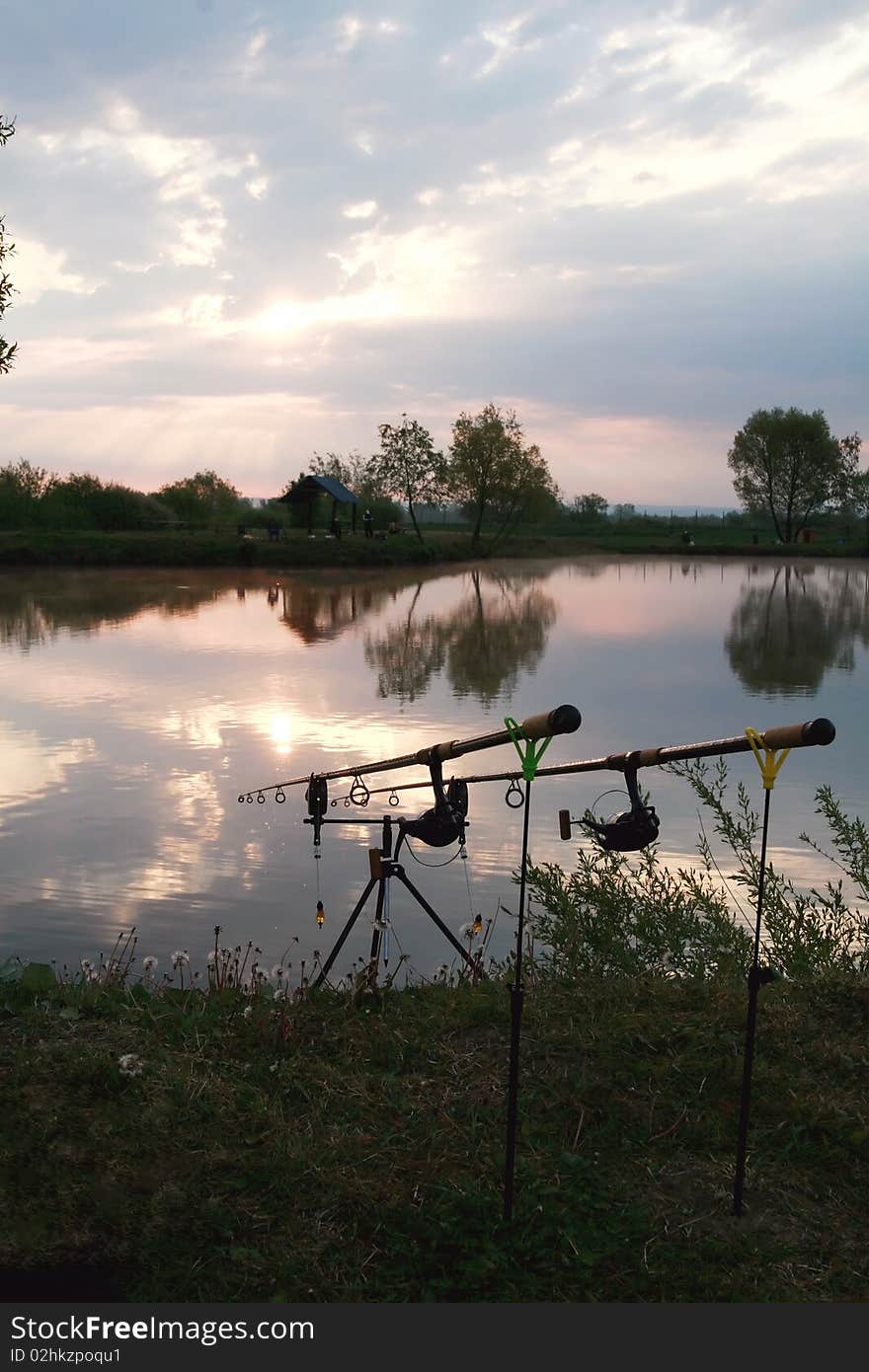 Fishing Rods And Sunrise