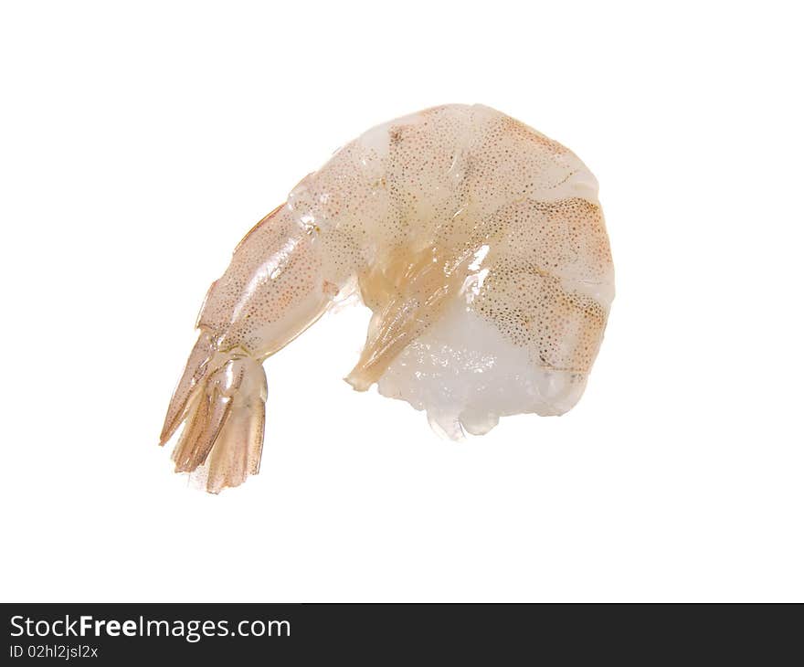 Closeup of whole raw prawn in shells without head. Closeup of whole raw prawn in shells without head