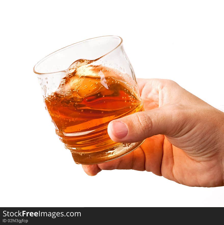 Hand with a beer glass