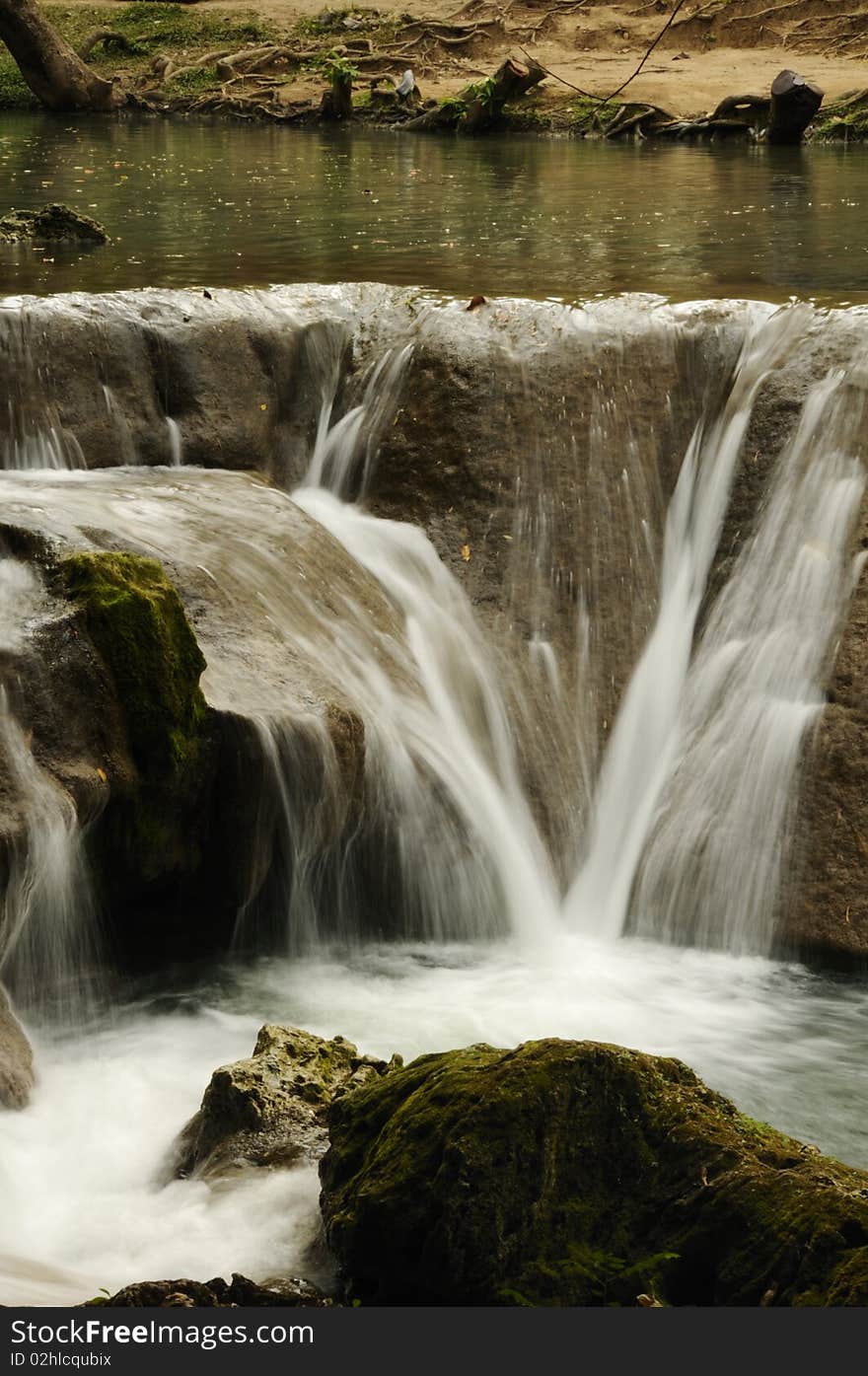 Waterfall in public park