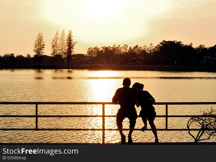 River buriram of thailand is in the evening