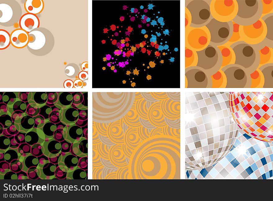 Vector illustration of different abstract backgrounds