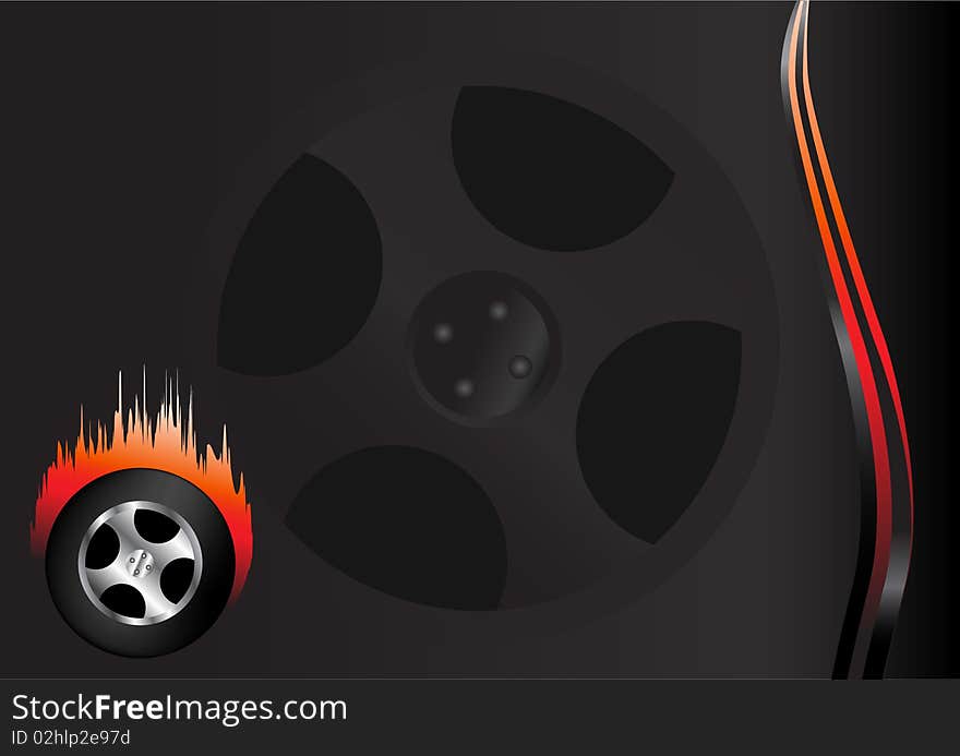 Fire speed wheel. Clip-art. Fire speed wheel. Clip-art