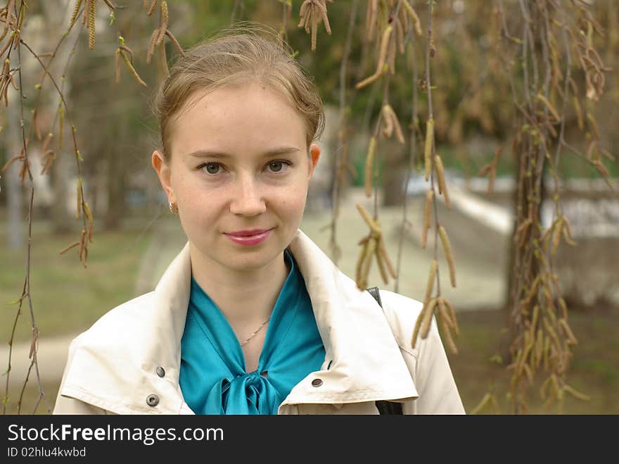 Female under the birch-tree