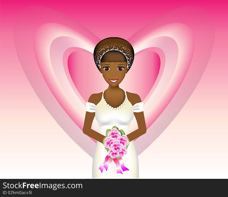 Bride with pink background