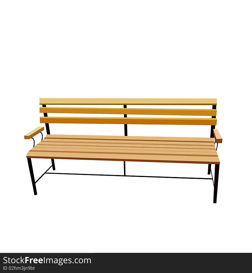 Realistic illustration of bench