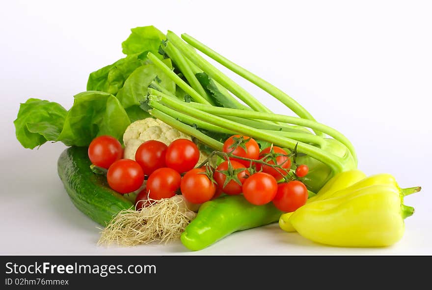 Vegetables on white background