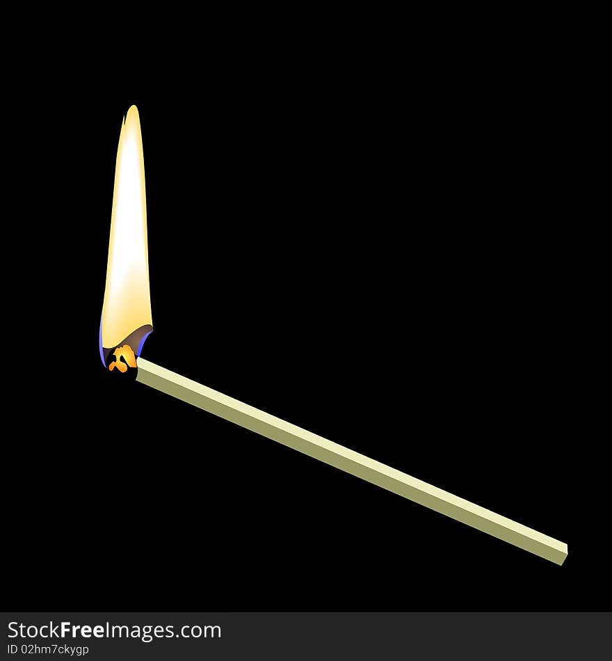 Burning matchstick