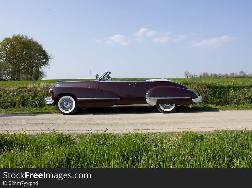 Retro car on the nature