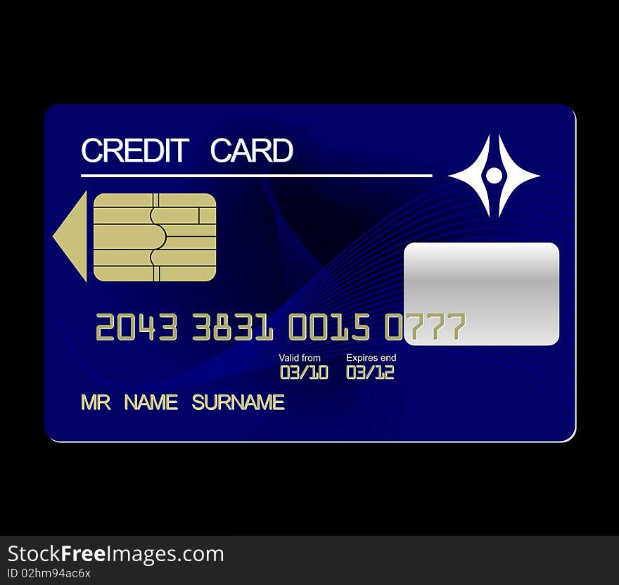 Realistic illustration of credit card. Vector