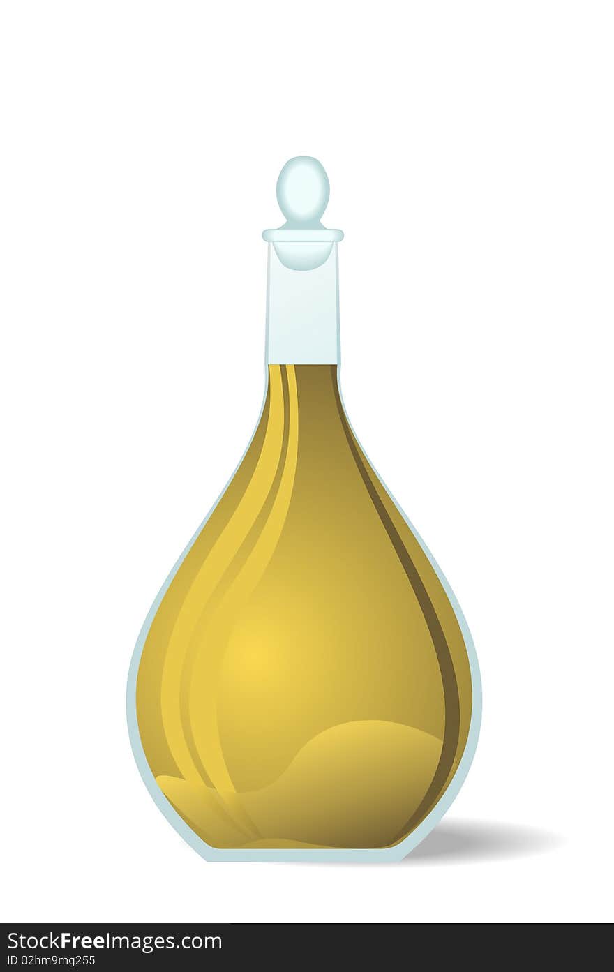 Illustration of white wine decanter. Vector