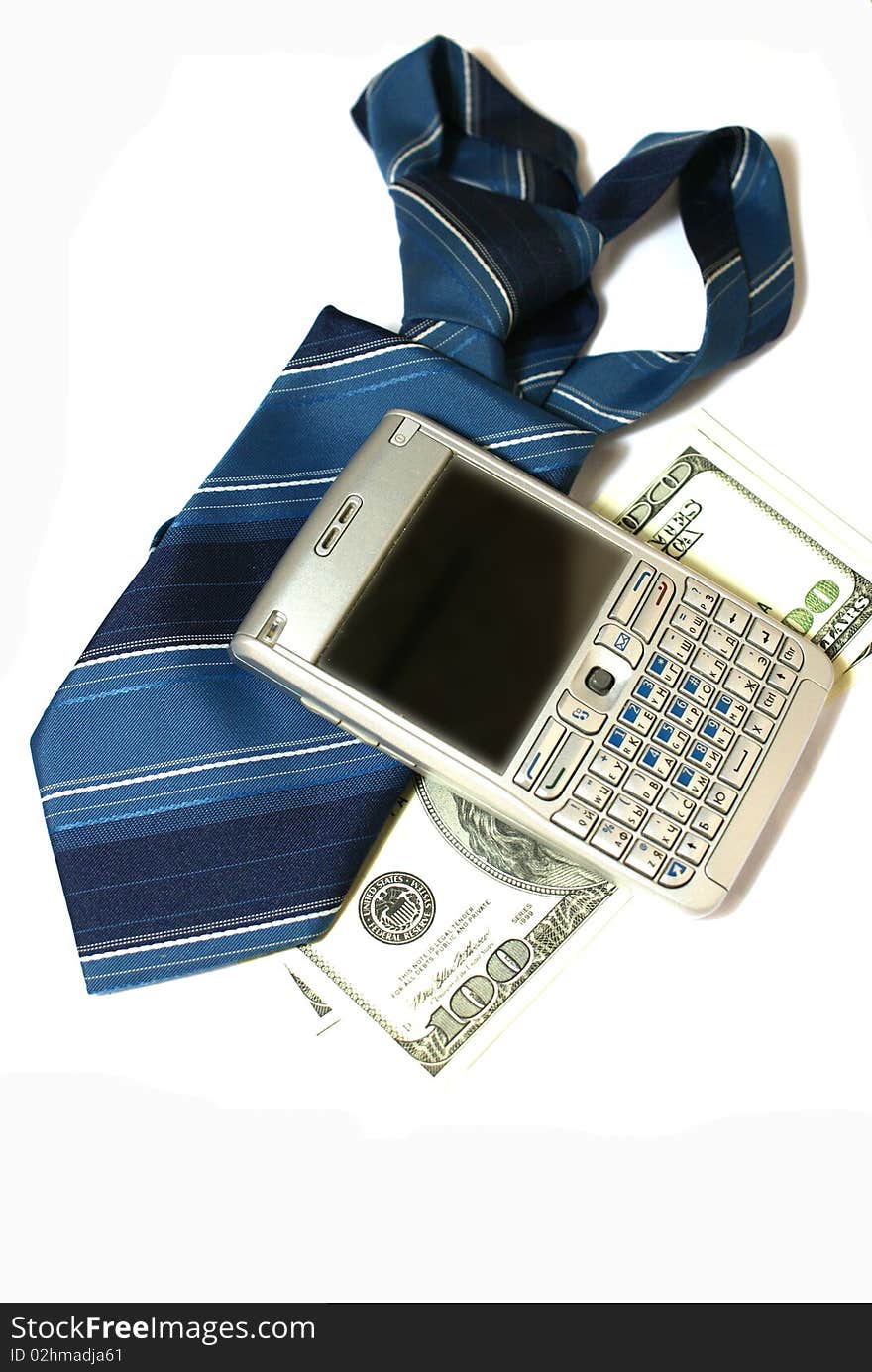 Stylish businessman wears tie and earns money