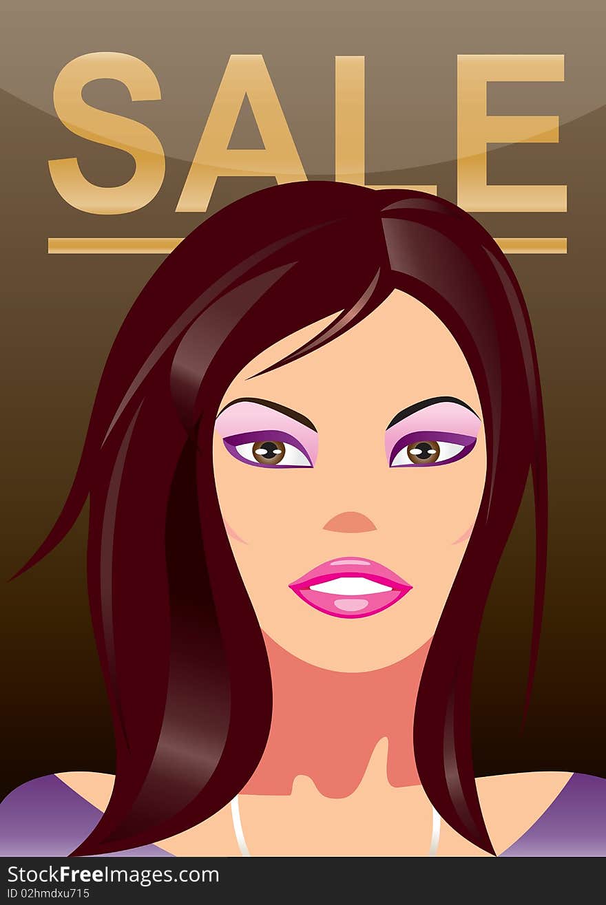 Fashion shopping girl - illustration