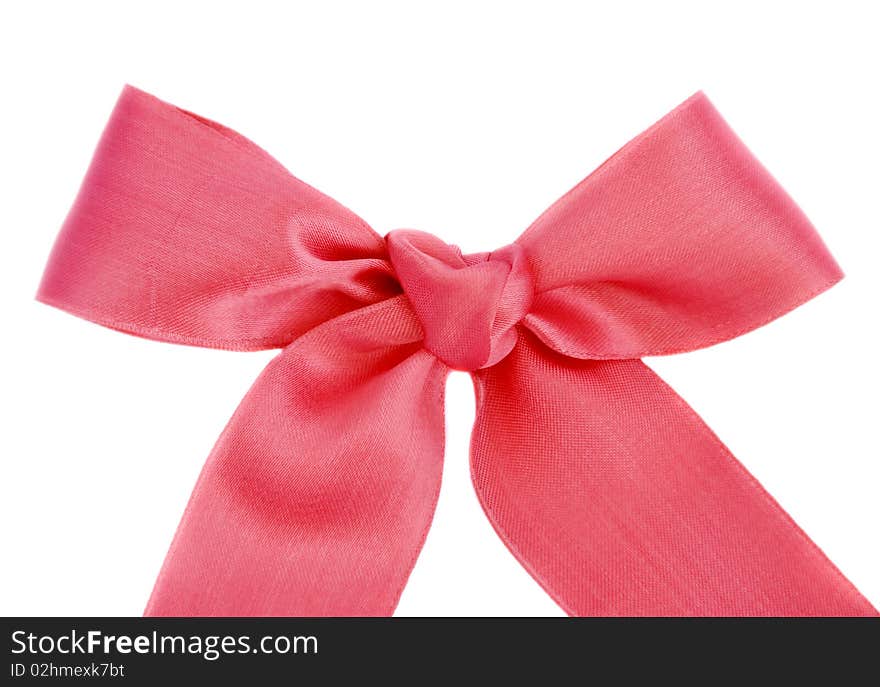 Red bow on a white background