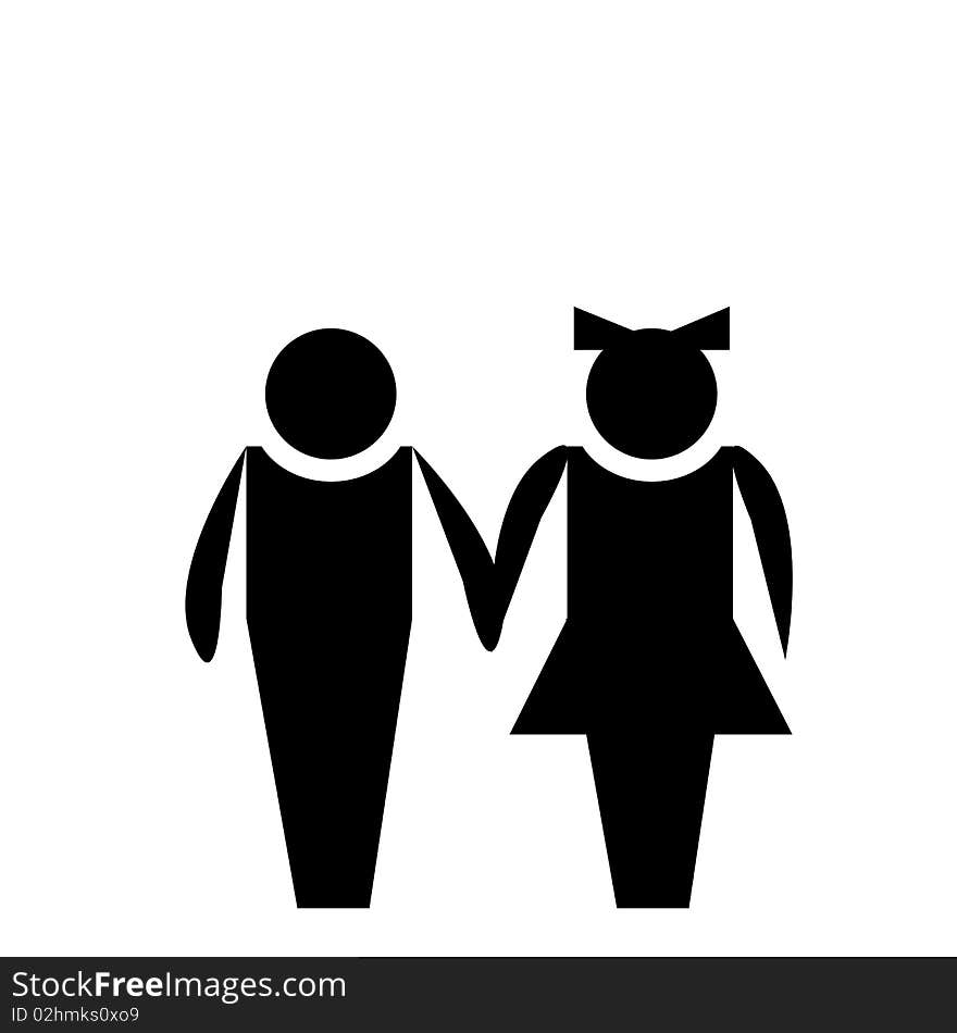 Illustration of man woman sign. Vector