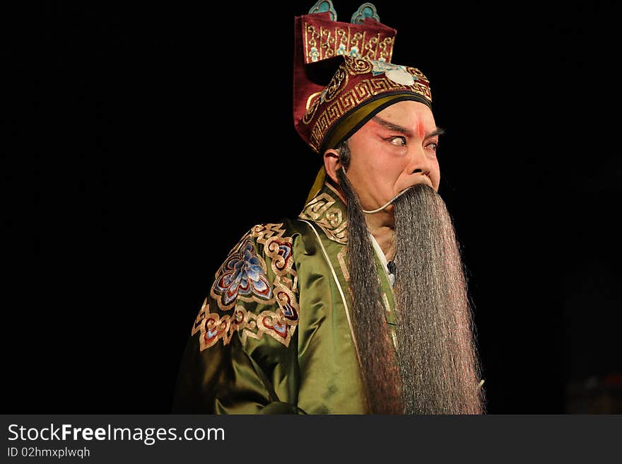 China opera man with long beard.