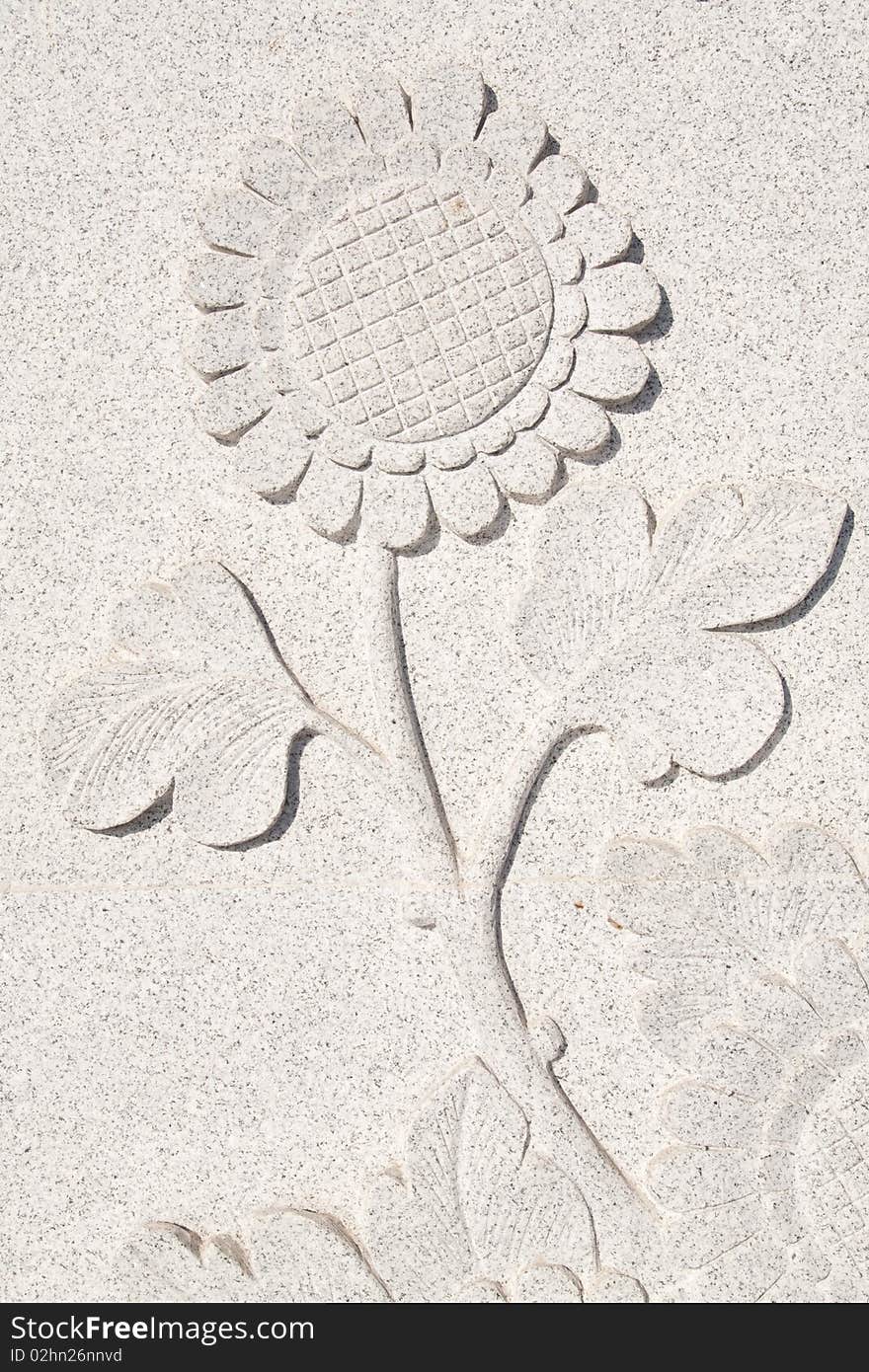 The Flower carve wall in thailand