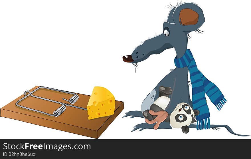 Rat and a mousetrap panda pest pets cheese