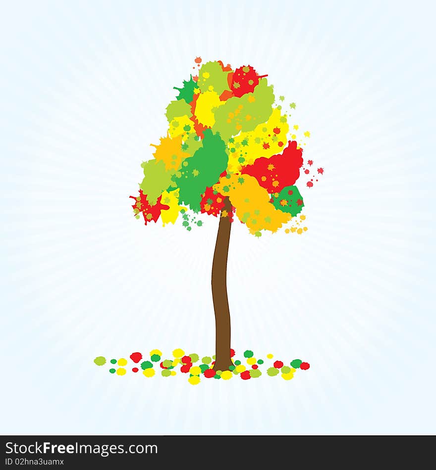 Abstract color background - multicolor tree. Abstract color background - multicolor tree