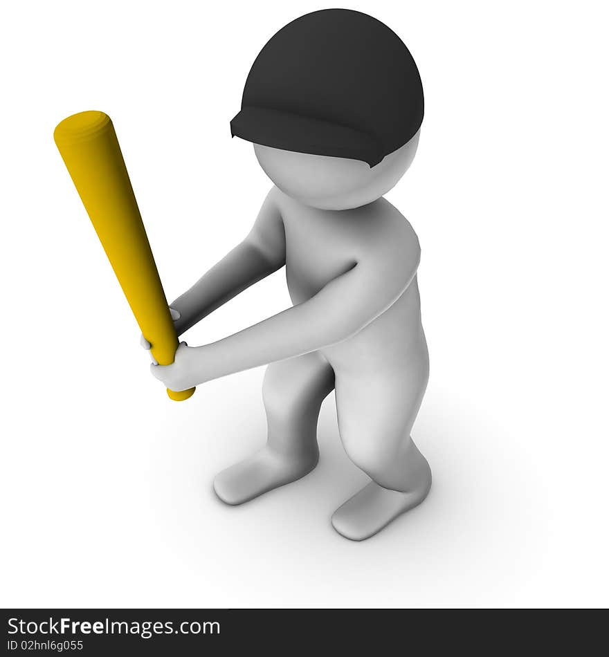 3d baseball player