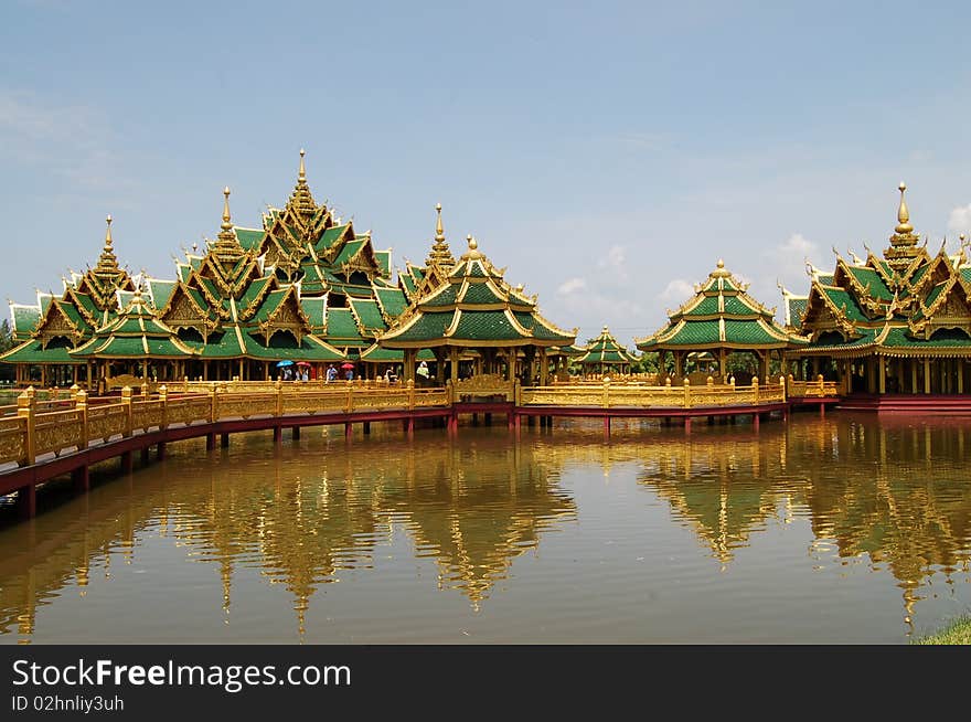 Ancient city, samuthprakarn, Thailand temple gold. Ancient city, samuthprakarn, Thailand temple gold