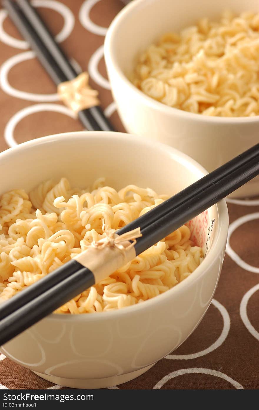 Noodles with a china`s stick