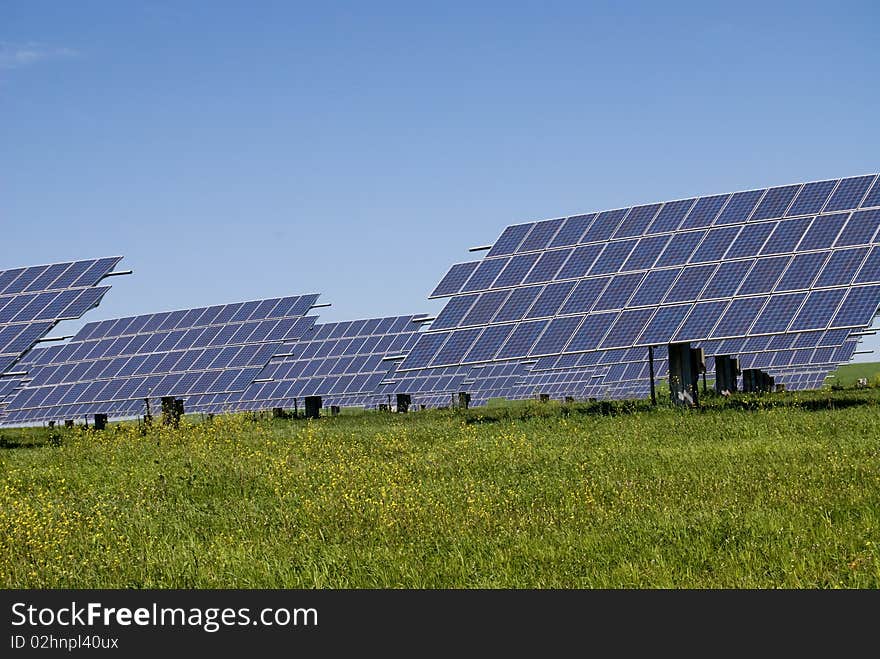 Solar panels in the field