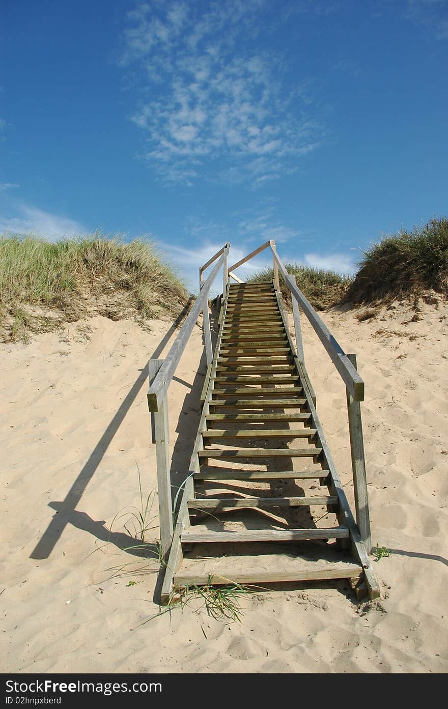 A stairway on the beach in denmark. A stairway on the beach in denmark.