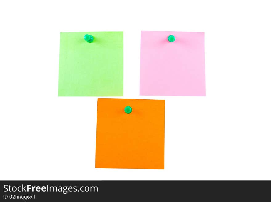 Colored sticker notes isolated on the white background