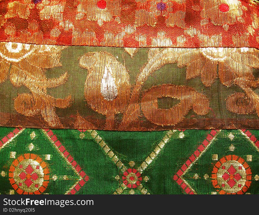 Ethnic work on Silk Fabric