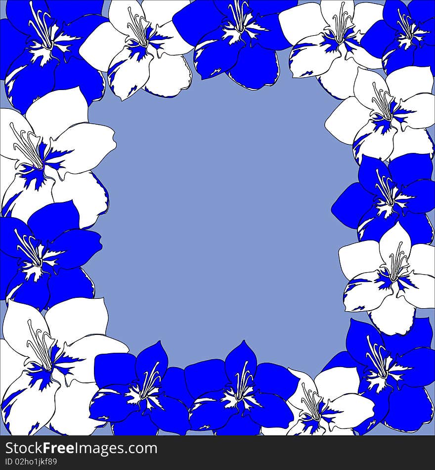 Framework from beautiful white and bright dark blue colours. Framework from beautiful white and bright dark blue colours