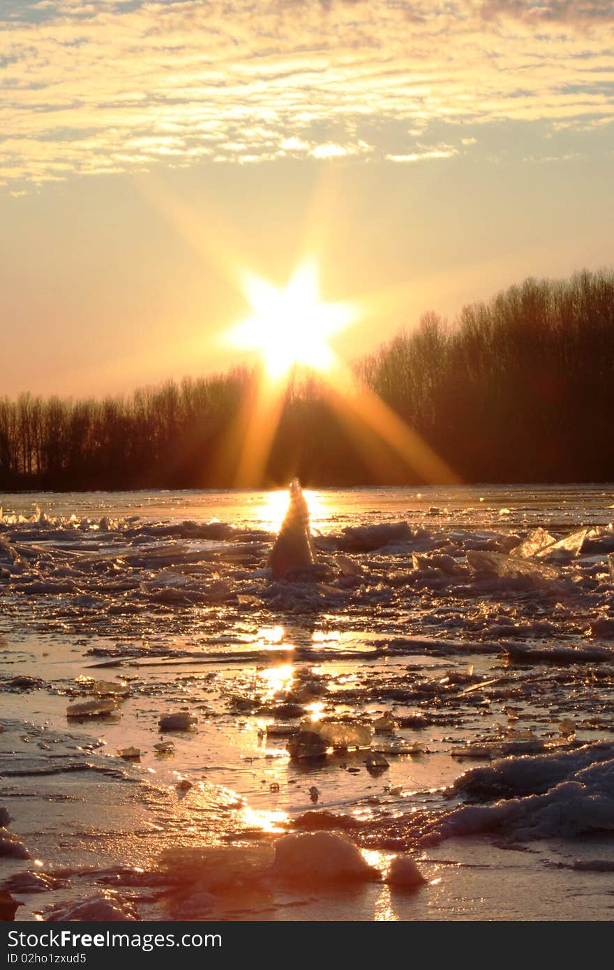 Iceberg on the river