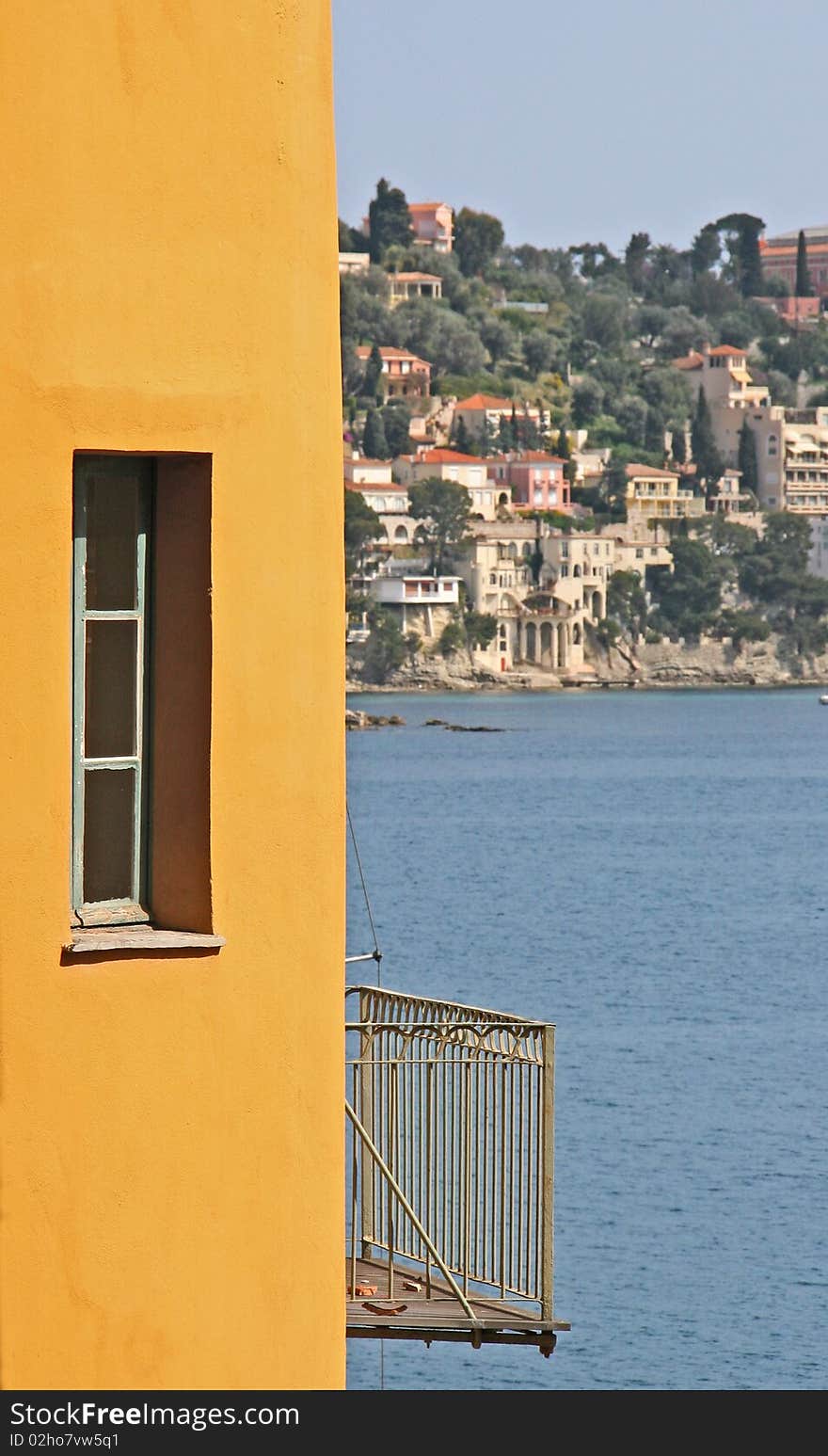 Detail of yellow house in Villefranche Sur Mer, France. Detail of yellow house in Villefranche Sur Mer, France